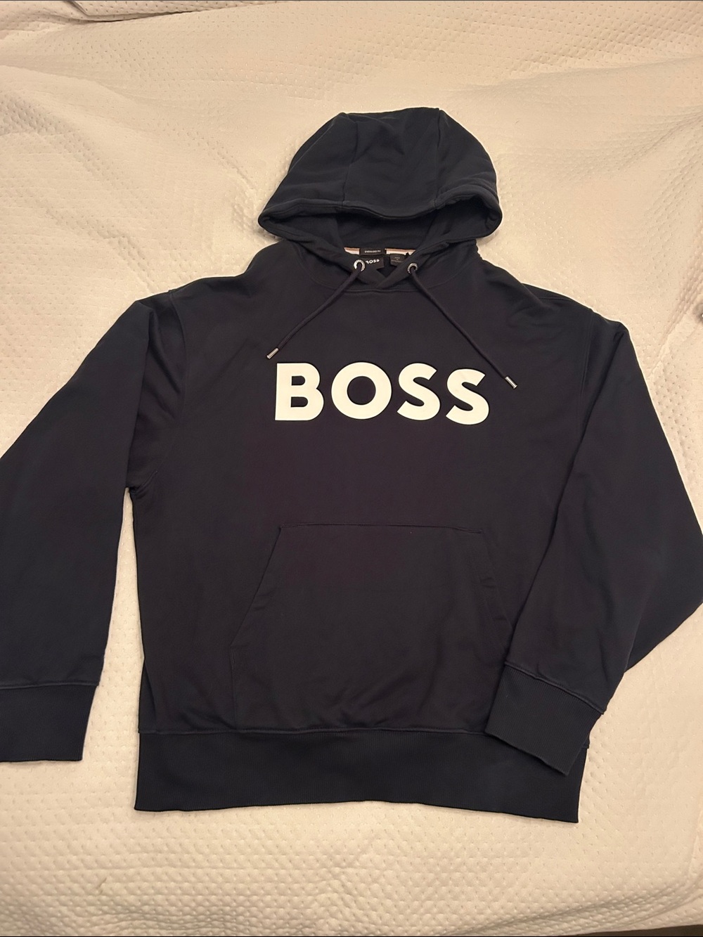 BOSS Black Hoodie with White Logo
